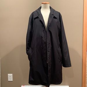 Lands End Trench Coat Mens Size Medium 38 - 40 with Removable Zip Wool Liner